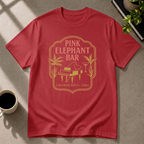 Pink Elephant Bar graphic T-shirt in cherry-red by Butter & Tonic on 3xl tee by Butter & Tonic
