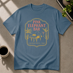 Pink Elephant Bar graphic T-shirt in indigo-blue by Butter & Tonic on xl tee by Butter & Tonic