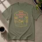 Pink Elephant Bar graphic T-shirt in military-green by Butter & Tonic on l tee by Butter & Tonic