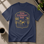 Pink Elephant Bar graphic T-shirt in navy by Butter & Tonic on m tee by Butter & Tonic