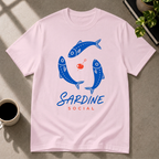 Sardine graphic T-shirt in light-pink by Butter & Tonic on 3xl tee by Butter & Tonic