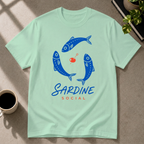 Sardine graphic T-shirt in mint-green by Butter & Tonic on 2xl tee by Butter & Tonic