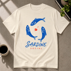 Sardine graphic T-shirt in natural by Butter & Tonic on xl tee by Butter & Tonic