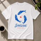 Sardine graphic T-shirt in white by Butter & Tonic on s tee by Butter & Tonic