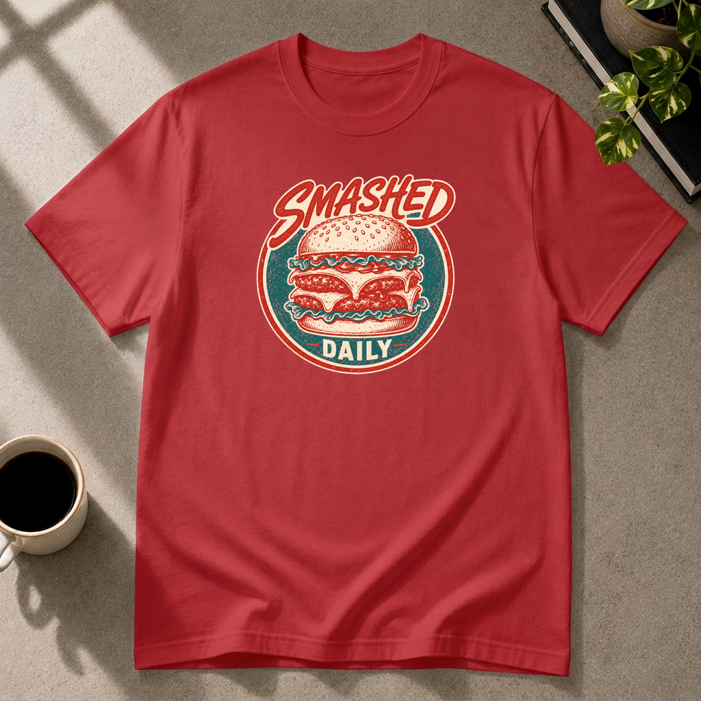 Avocado graphic T-shirt in red by Butter & Tonic on m tee by Butter & Tonic