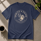 Spritz & Chips graphic T-shirt in navy by Butter & Tonic on l tee by Butter & Tonic