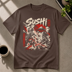 Sushi graphic T-shirt in dark-chocolate by Butter & Tonic on l tee by Butter & Tonic