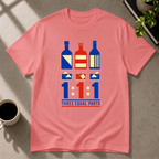 Cocktail graphic T-shirt in coral-silk by Butter & Tonic on 2xl tee by Butter & Tonic