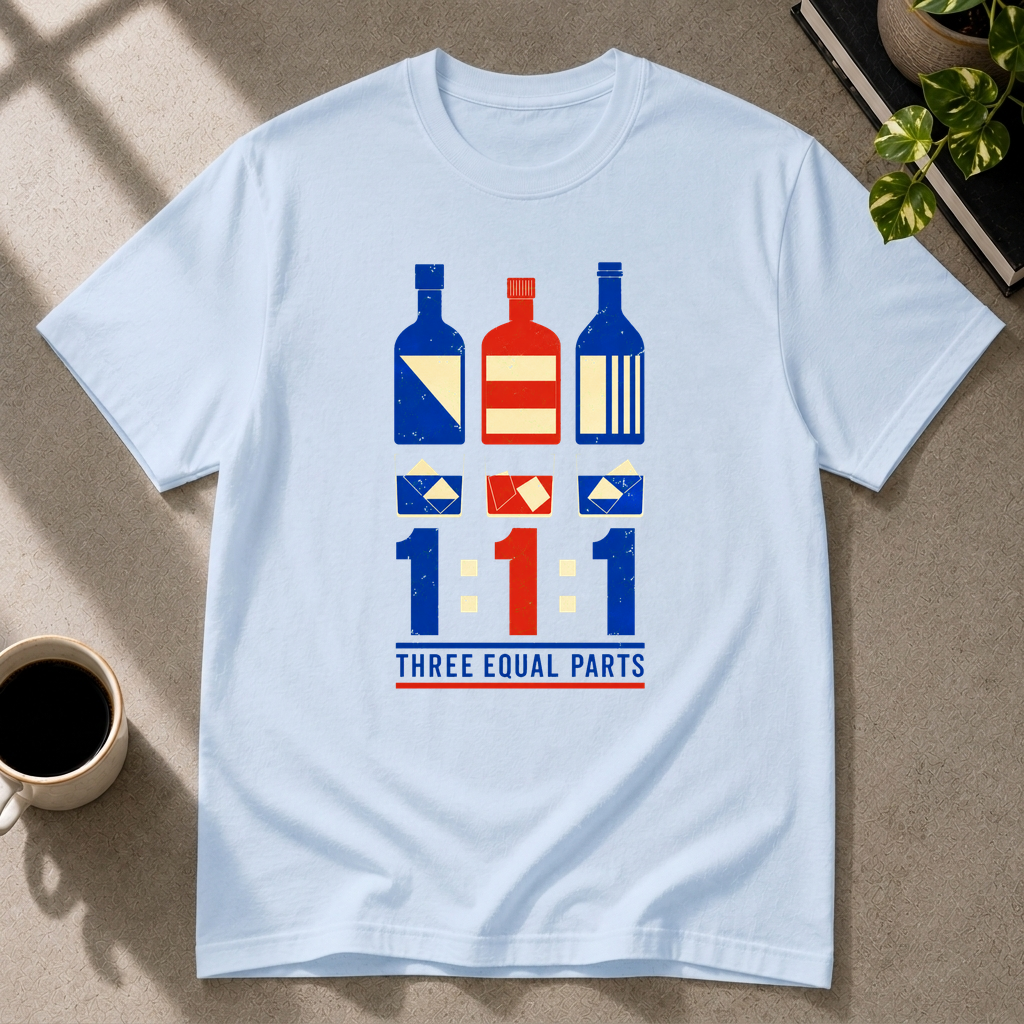 Cocktail graphic T-shirt in light-blue by Butter & Tonic on l tee by Butter & Tonic
