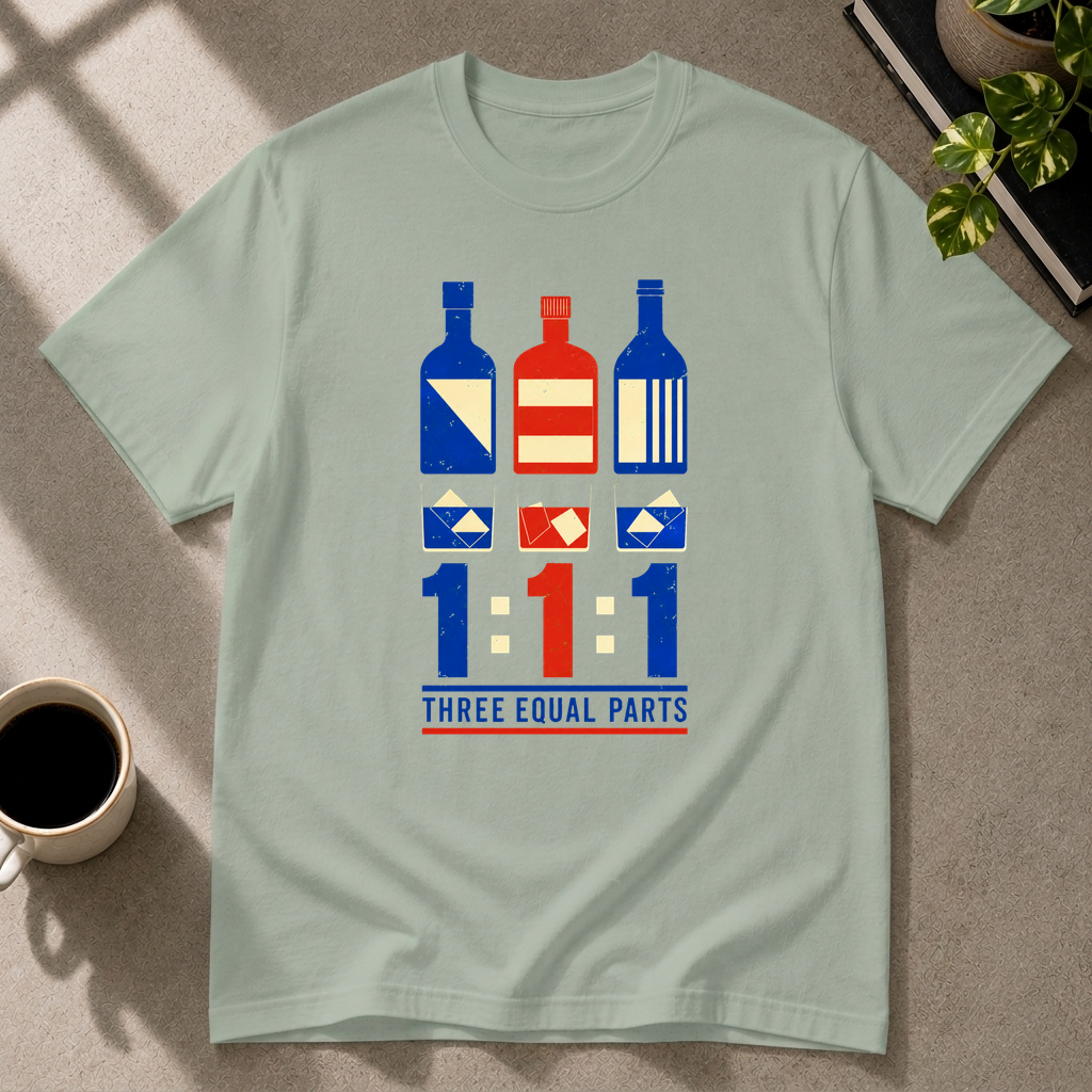Cocktail graphic T-shirt in sage by Butter & Tonic on 3xl tee by Butter & Tonic