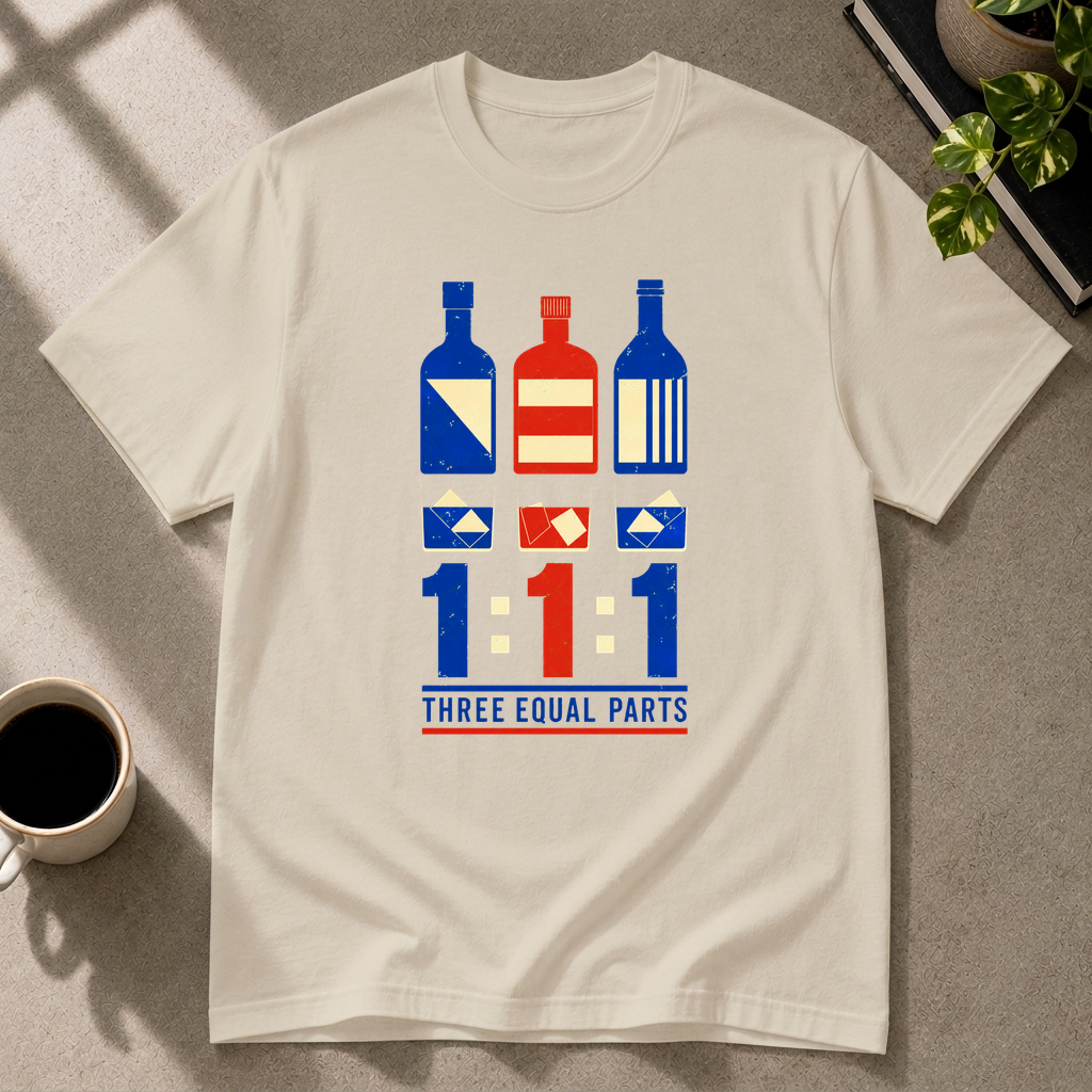 Cocktail graphic T-shirt in sand by Butter & Tonic on xl tee by Butter & Tonic
