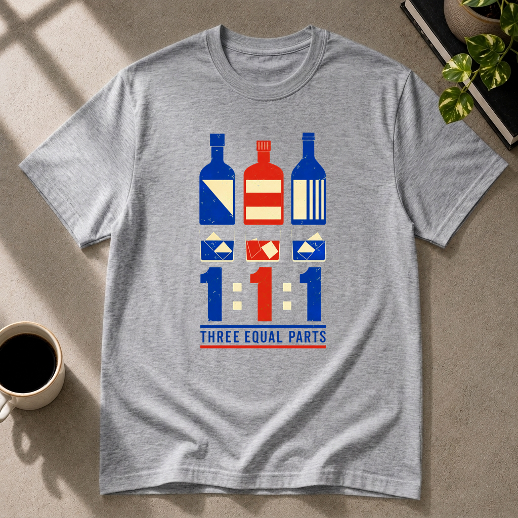 Cocktail graphic T-shirt in sport-grey by Butter & Tonic on m tee by Butter & Tonic