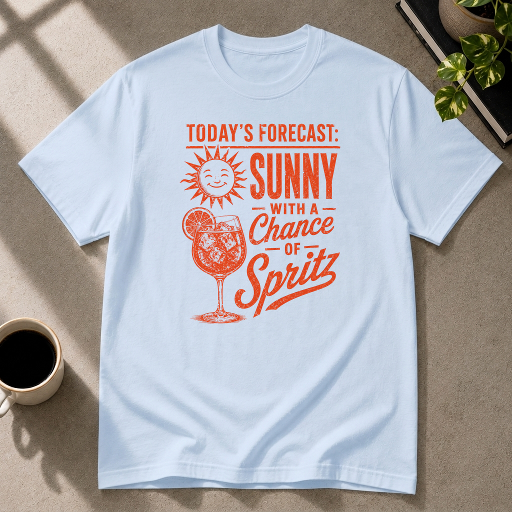 Cocktail graphic T-shirt in light-blue by Butter & Tonic on xl tee by Butter & Tonic