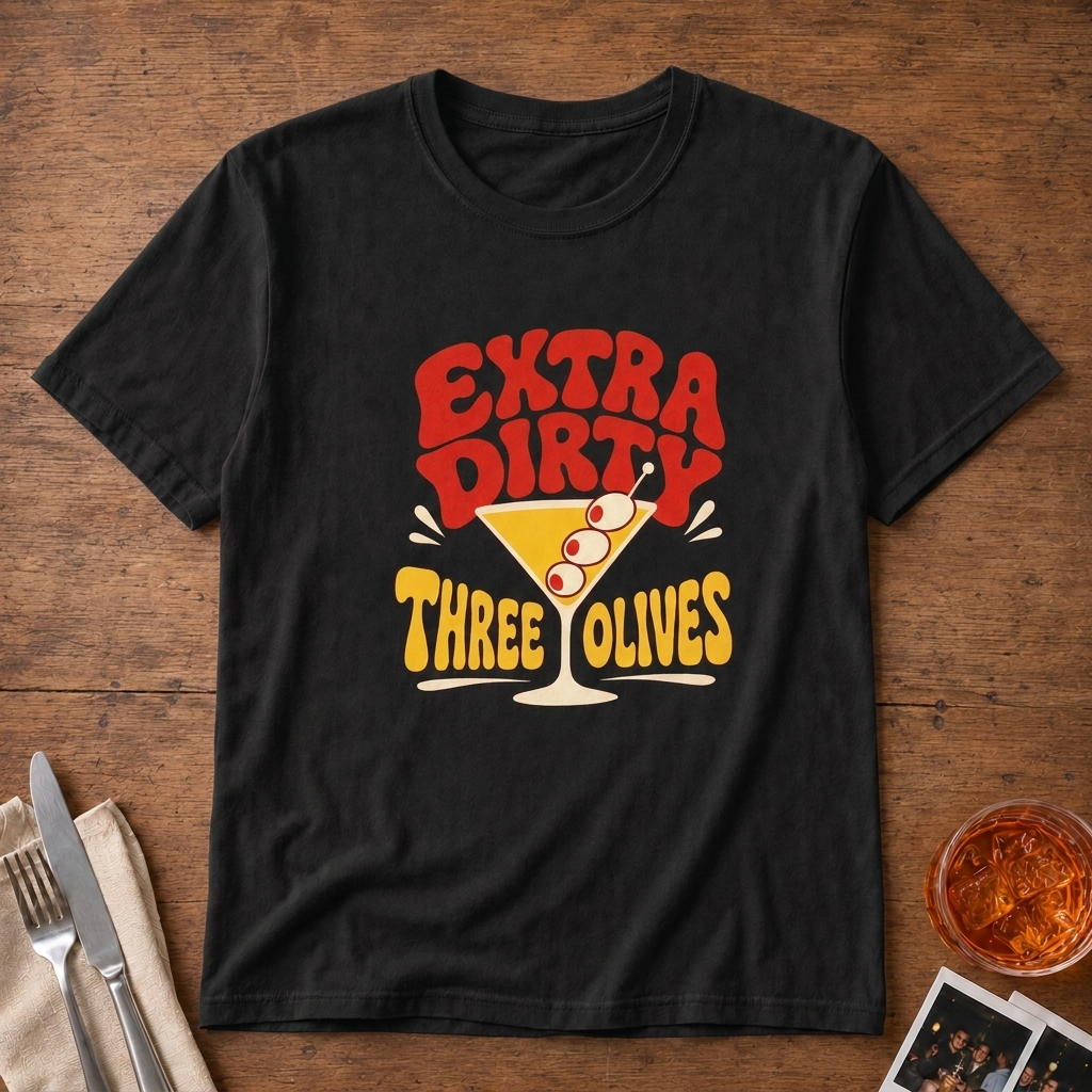 Extra Dirty Martini graphic T-shirt in navy by Butter & Tonic