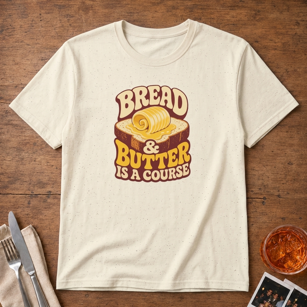 Bread & Butter graphic T-shirt in white by Butter & Tonic