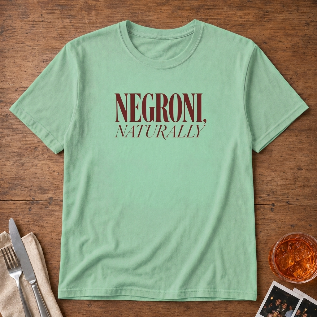 Negroni Naturally graphic T-shirt in sport-grey by Butter & Tonic
