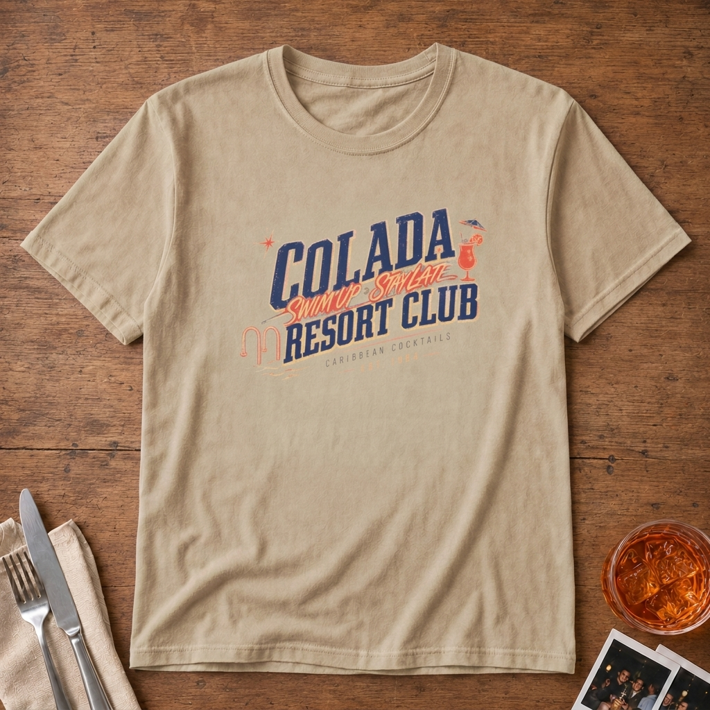 Colada Resort Club graphic T-shirt in charcoal by Butter & Tonic